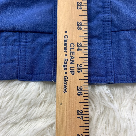 Vintage JC Penney Fox Collection Jacket Medium Blue Full Zip Hooded Colorblock - Picture 9 of 16